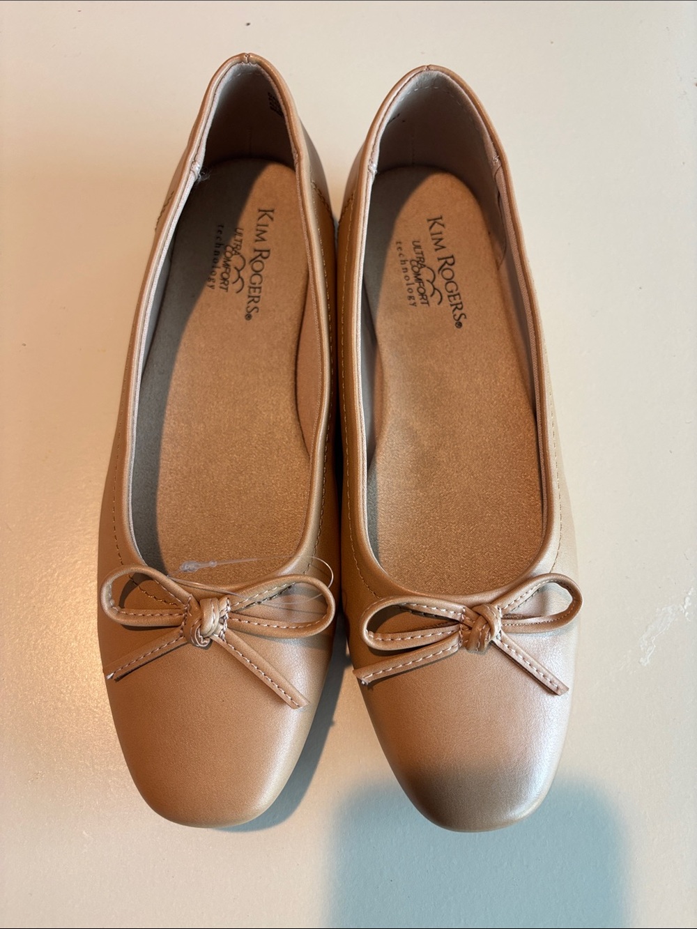 Kim Rogers Tan Bow Ballet Flats